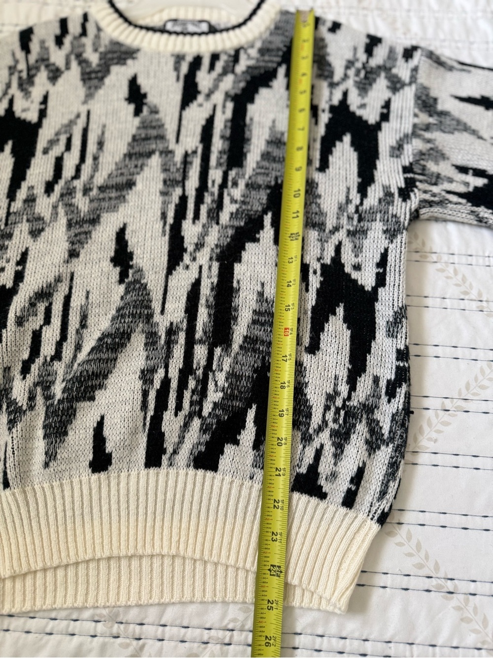 Sostanza Fashion Police Vintage Y2K  80s 90s Abstract Knit Sweater M Retro - Picture 7 of 7